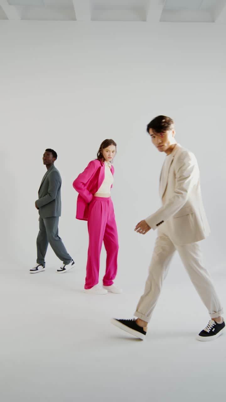 Fashionable people in suits