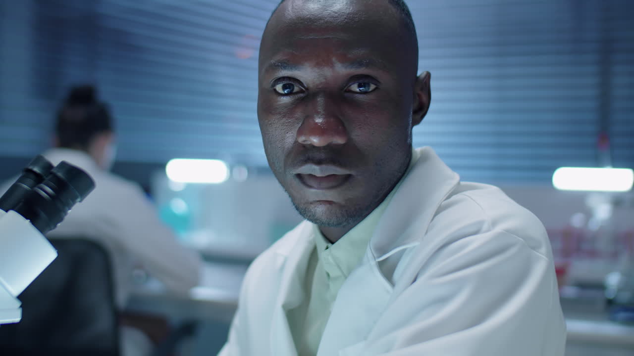 Portrait of Black Male Chemist in Laboratory