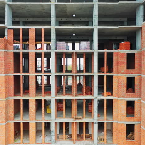 construction of a residential apartment complex. aerial view.