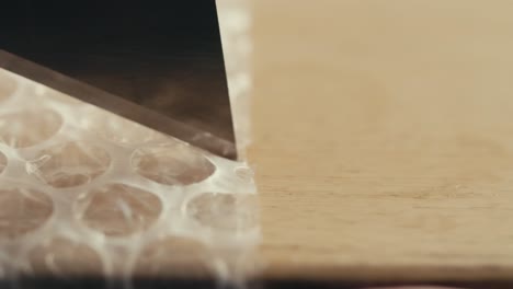 cutting bubble wrap