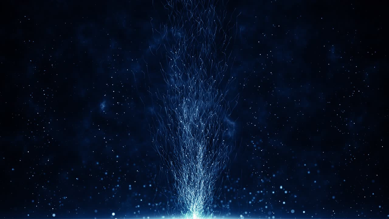 파란 먼지 입자 추상적인 빛 보케 모션 제목 영화적 배경 루프