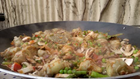 variety of vegetables cooking slowly