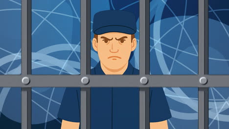 guard behind bars