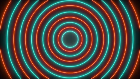 abstract neon circles form an endless tunnel, computer generated. 3d rendering of bright background