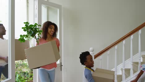 family moving in to a new home