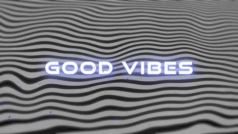 Animation-of-good-vibes-glowing-text-over-waving-lines-in-background