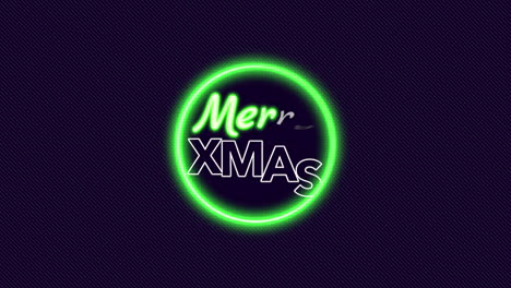 texto de introducción de animación feliz navidad sobre fondo de moda y club con círculo verde brillante