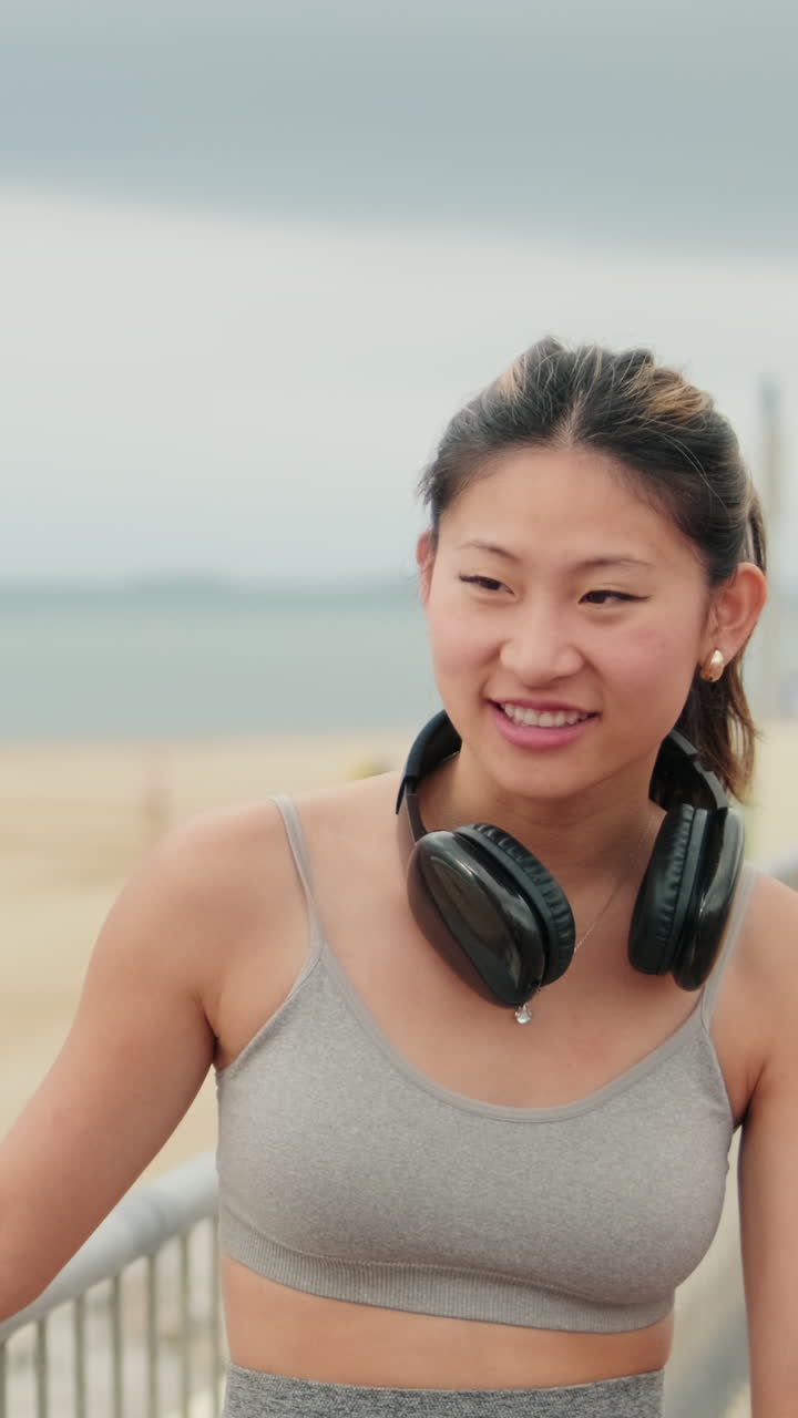Female Friends Chat After Beach Workout