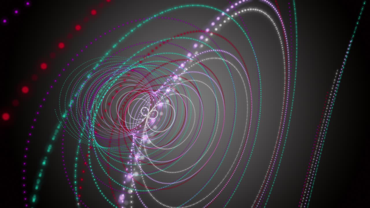 animación futurista con objeto de rayas de partículas en cámara lenta, 4096x2304 bucle 4k