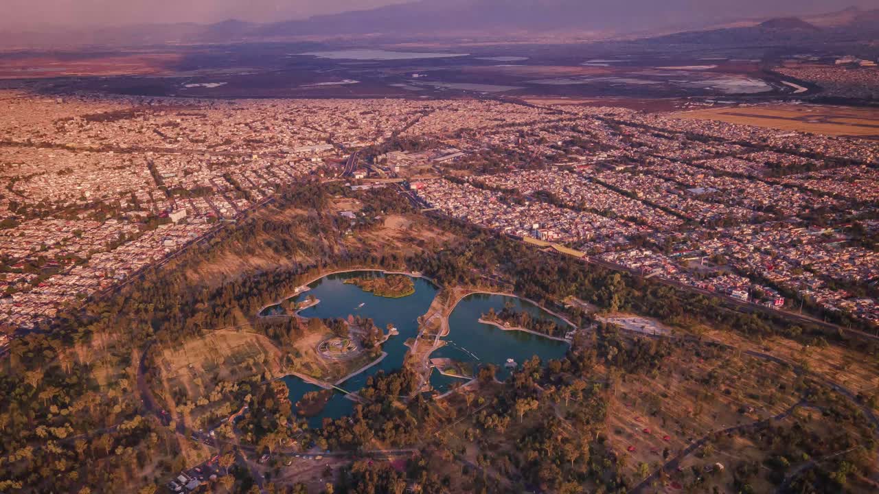 아라곤 숲 일몰 멕시코 시티