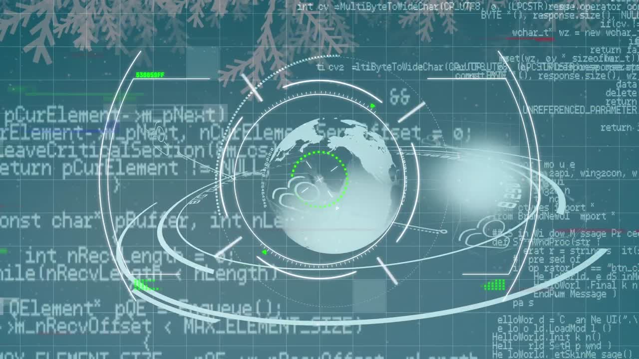 animación del globo con conexiones y procesamiento de datos
