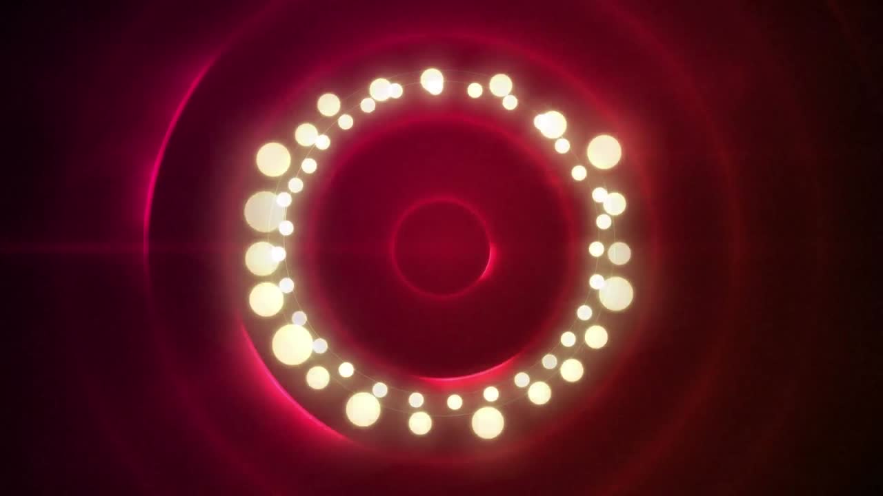 animación de luces de hadas de navidad con espacio de copia sobre círculos rojos