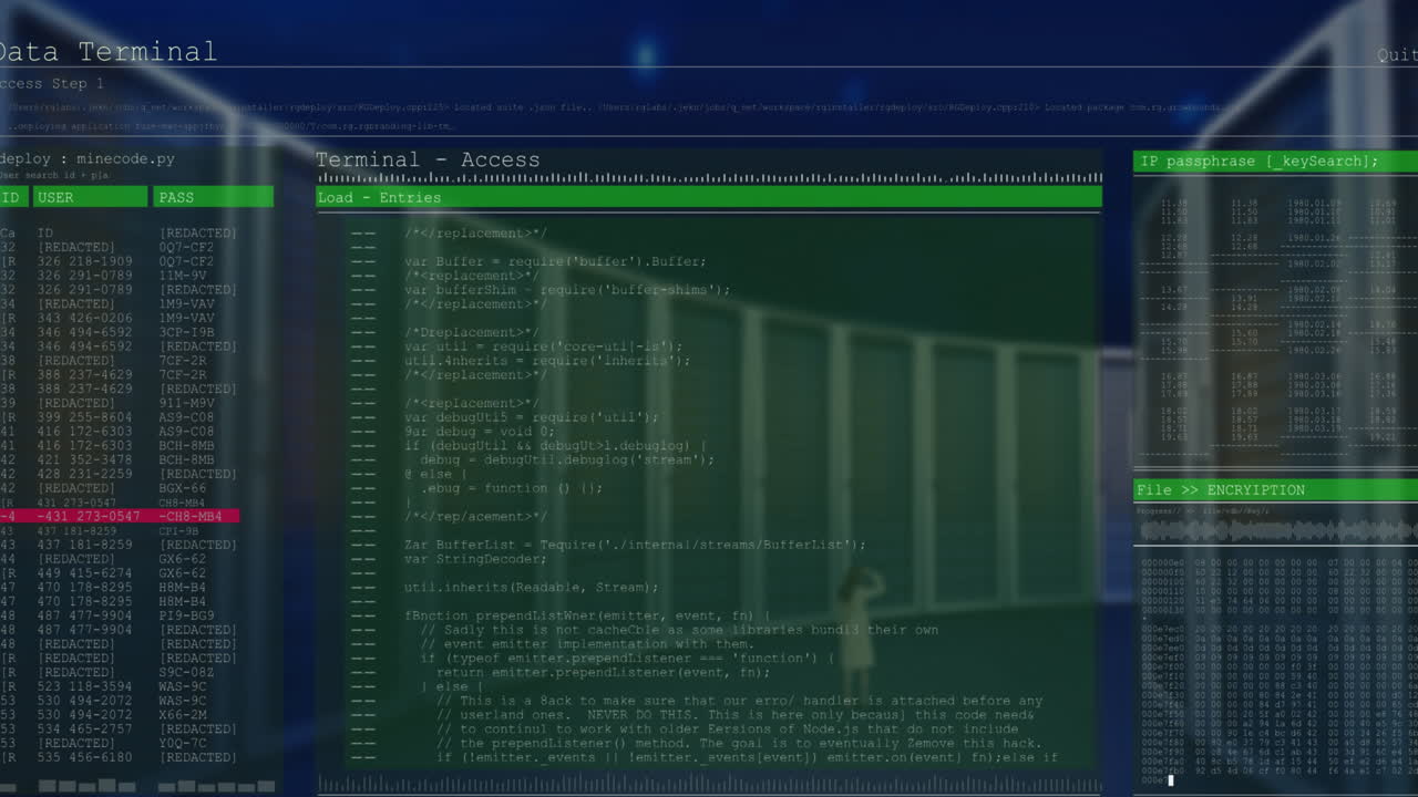 Animation of data processing over computer servers