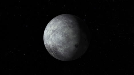 Compuesto-Cgi:-Acercamiento-A-La-Luna,-Medio-Iluminada-Con-Un-Fondo-Estrellado