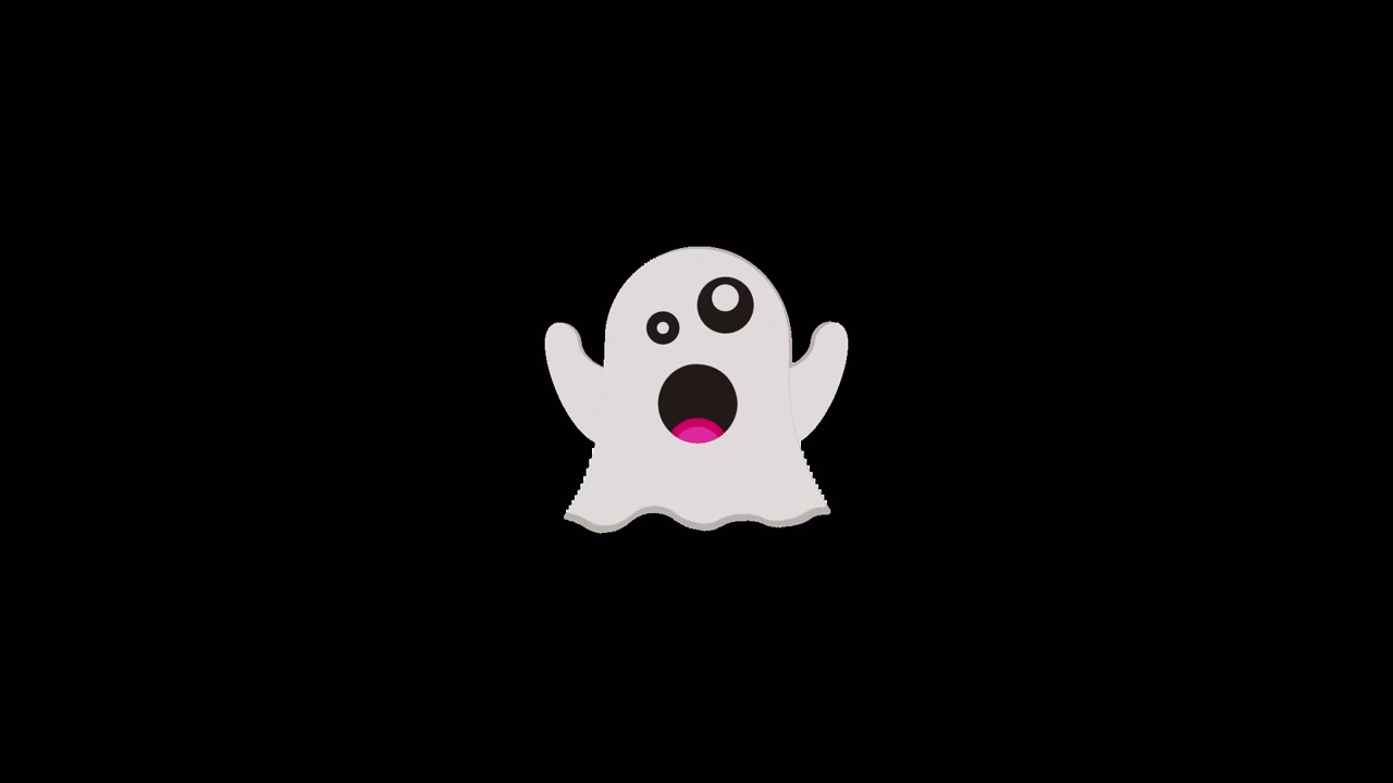 Animated Cartoon Ghost Emoji Changing Expressions
