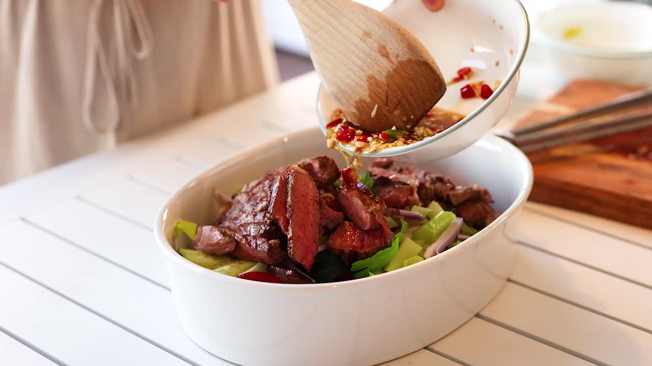 Preparing a Thai Beef Salad