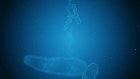 virus de célula en forma lineal. virus patógenos que causan infección. animación en bucle de virus humanos. microorganismo bacteriano. brote de enfermedad viral.
