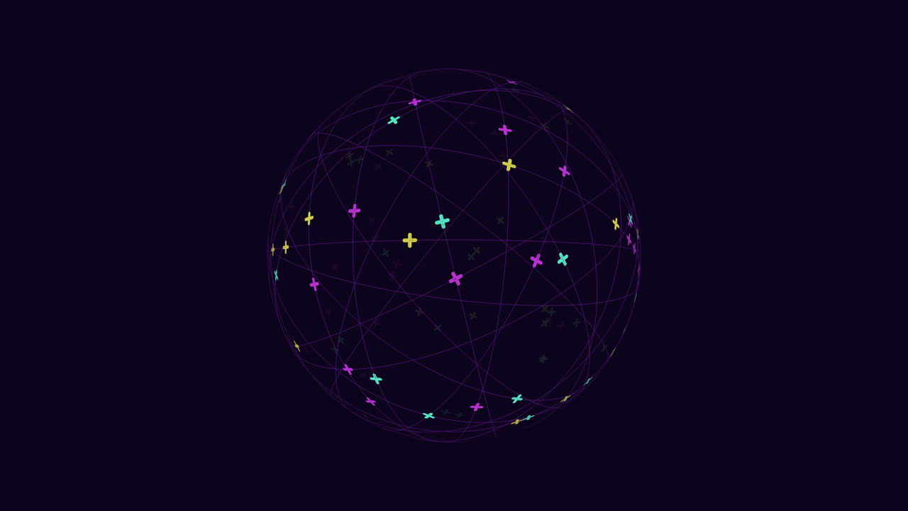 Intricate network dark image with circular pattern of lines and dots