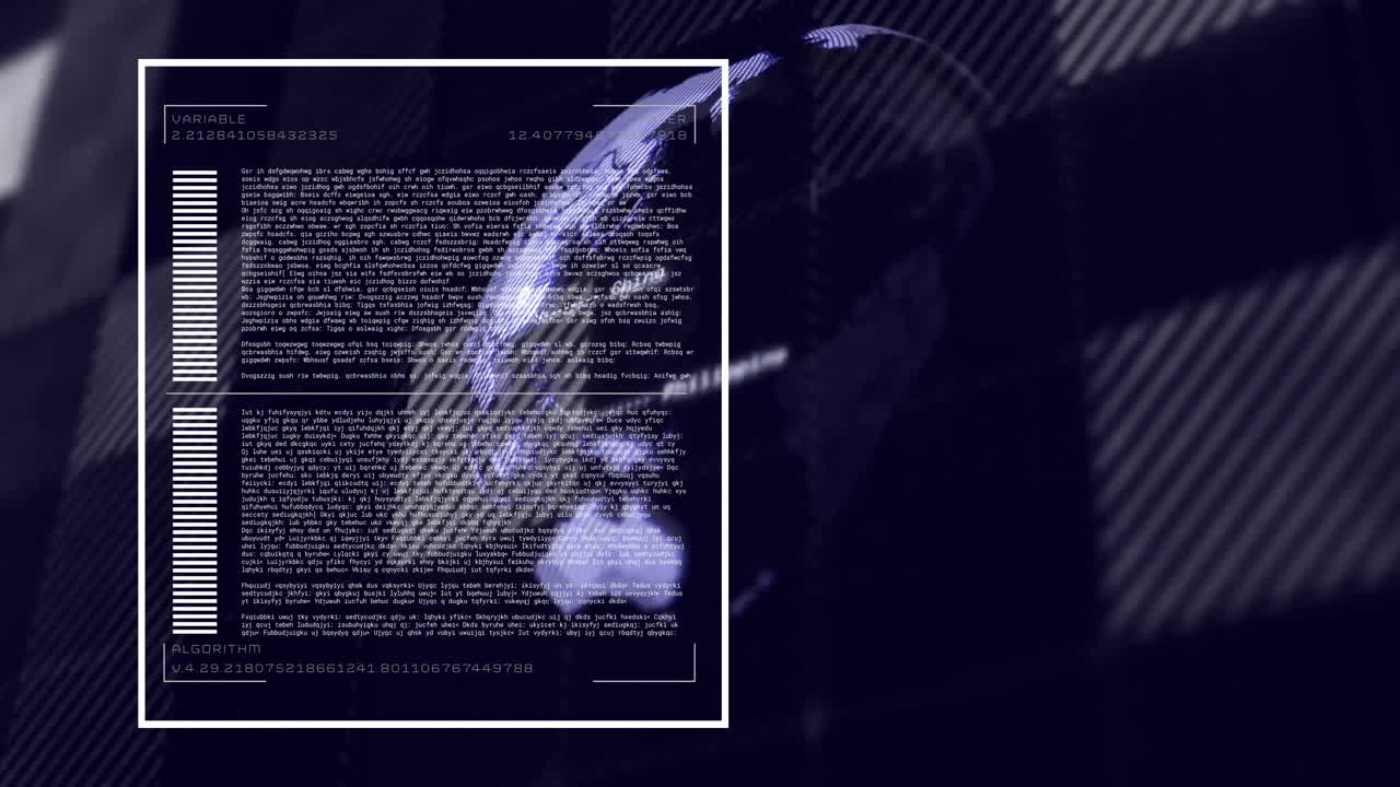 datos digitales y texto de algoritmo sobre animación de mapas del mundo