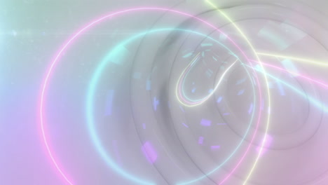 animación de círculos blancos sobre el túnel digital