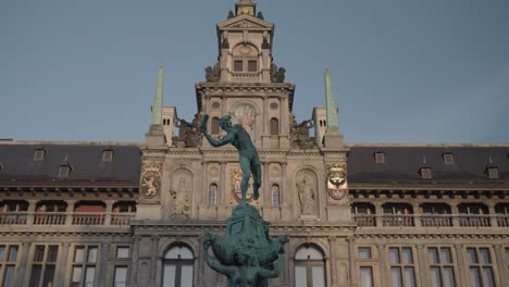 brabo fountain in antwerp, belgium