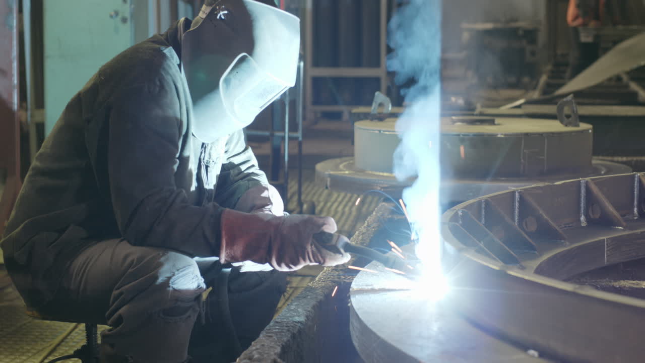 Industrial Welder at Work