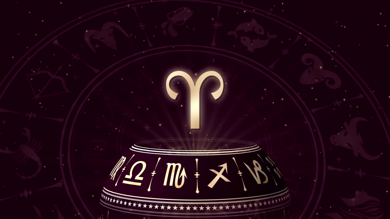 signo del zodiaco aries y rueda del horóscopo