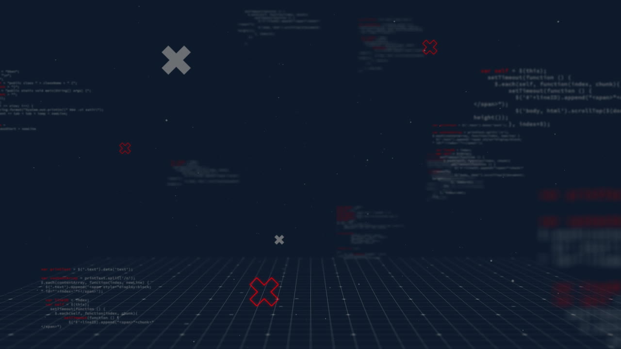 어두운 배경에서 마커와 데이터 처리의 애니메이션