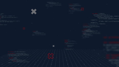 animación del marcador y el procesamiento de datos sobre un fondo oscuro