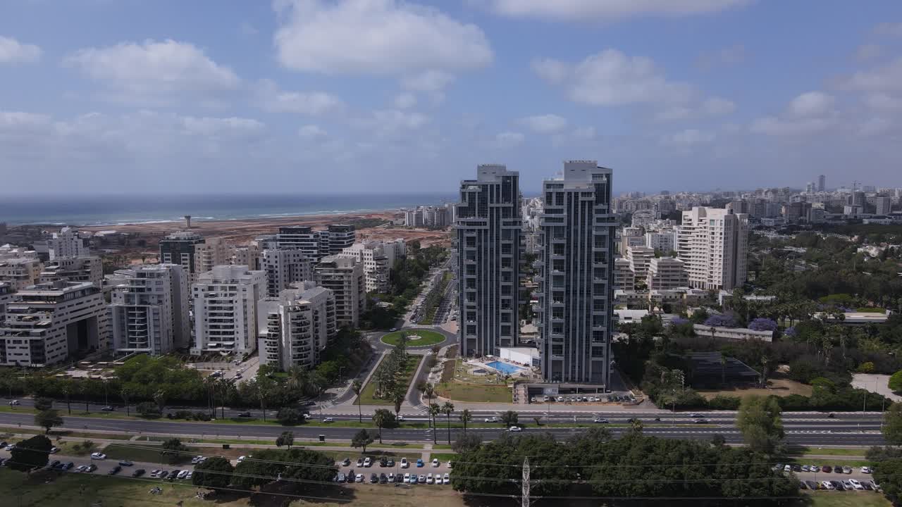 Skyskrabere og højhuse i Tel Aviv.
