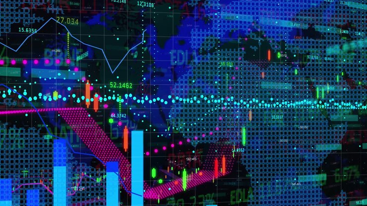 Animation of world map and data processing