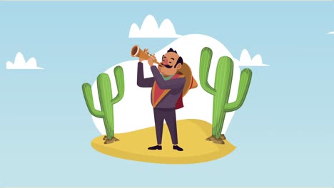 멕시코 마리아치 (mexican mariachi) 는 트럼을 연주하는 캐릭터입니다.