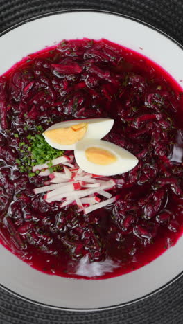 preparing and serving borscht
