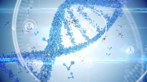 animation of digital data processing over dna strand