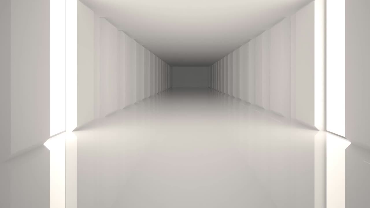 Animation of pink and purple abstract shapes over white modern interiors