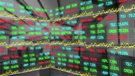 animation of stock market display .