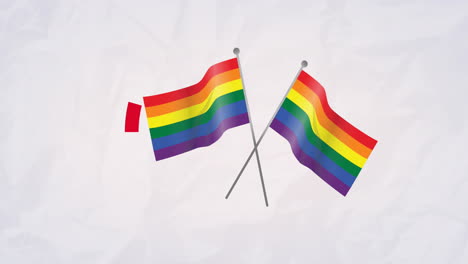 animación de las banderas del arco iris sobre el fondo del arco iris.