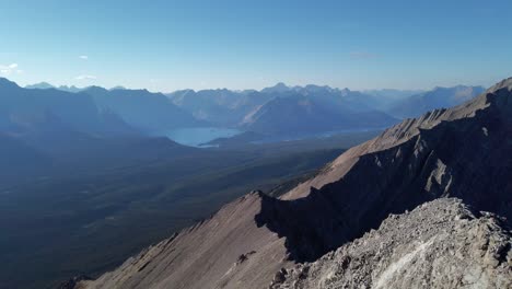 Rocky-Mountain-range-forests-and-lakes-pan-Kananaskis-Alberta-Canada