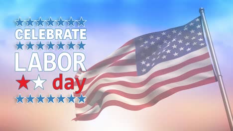 Animation-of-labor-day-text-over-american-flag