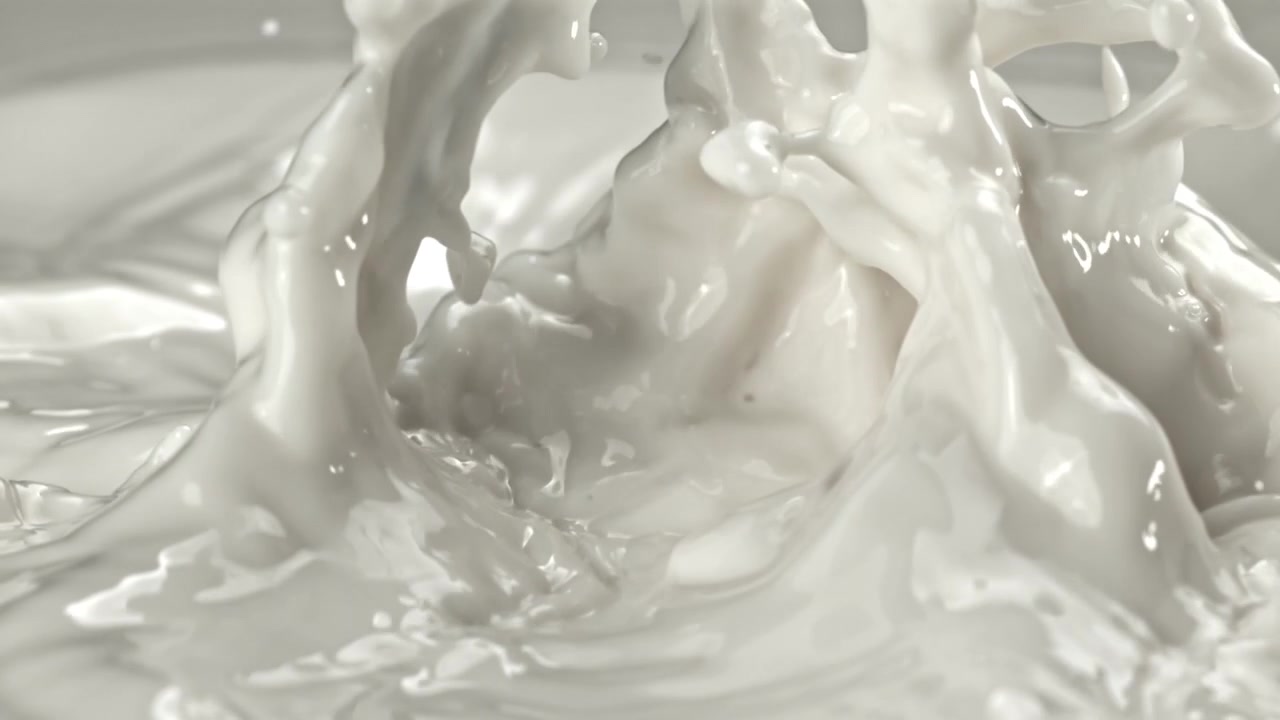 Close-Up of Fresh Milk Splashing in Slow Motion