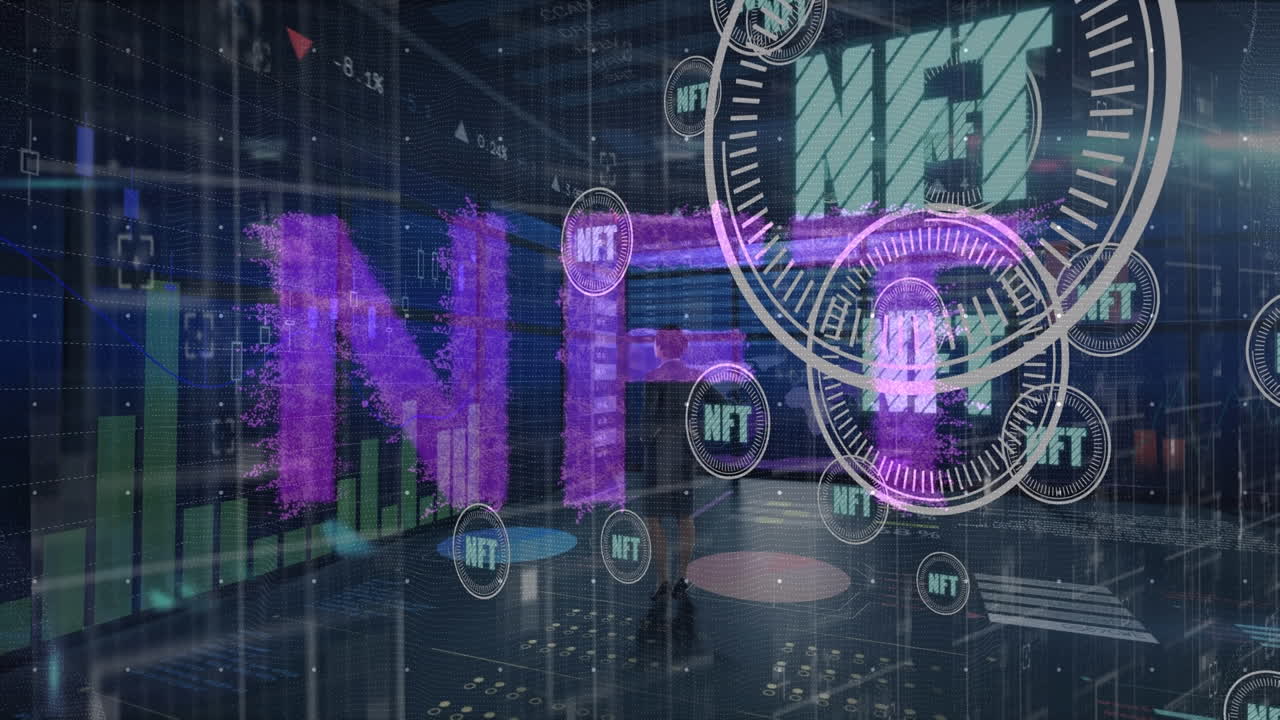 Animation of nft text and data processing over scope scanning