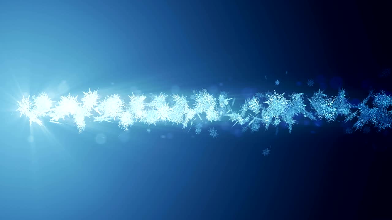 아름다움의 눈송이와 함께 반이는 겨울의 상징, 스핀 눈에서 소용돌이, 겨울 패턴, 아름다움 춤추는 눈송이, 추상적인 루프 애니메이션.