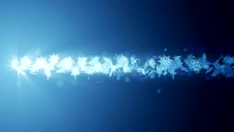 el símbolo del invierno brillante con los copos de nieve de belleza. vórtice de la nieve de giro. patrón de invierno. la belleza bailando copos de neve. animación de bucle abstracto.