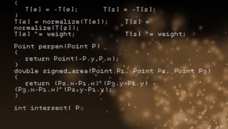 animación del procesamiento de datos sobre fondo marrón con luces beige