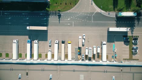 warehouse storages or industrial factory or logistics center from above