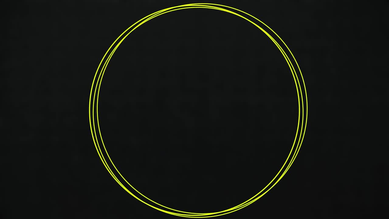 animación digital de formas abstractas sobre un estandarte circular con espacio de copia en fondo negro