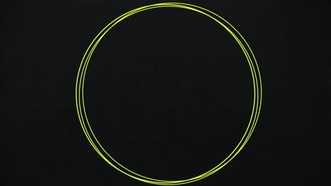 animación digital de formas abstractas sobre un estandarte circular con espacio de copia en fondo negro