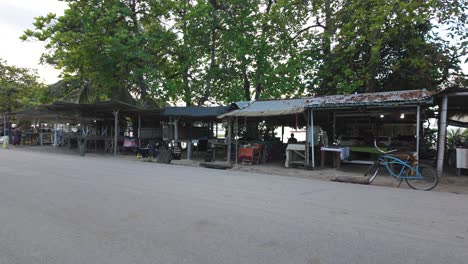 beach market stalls in tropical paradise