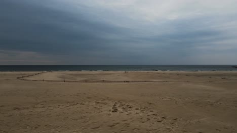 a storm rolling in over pere marquette in winter