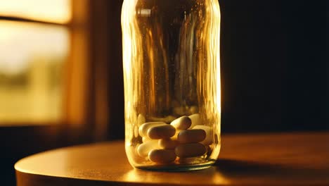 bottle of pills in sunlight